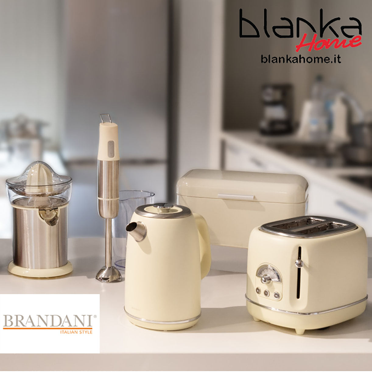 Matte Cream Electric Kettle - Brandani "1950"