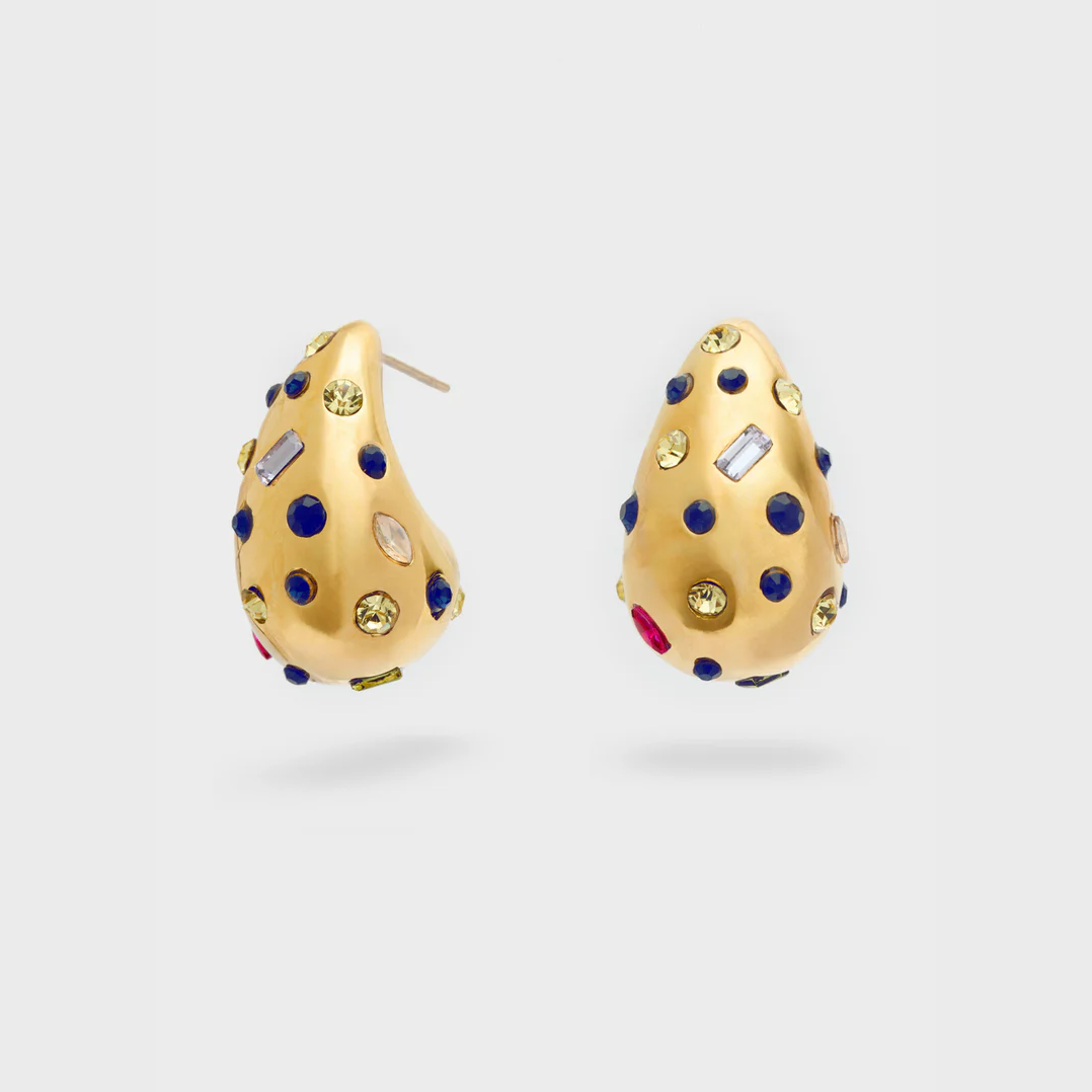 "Lexy" Drop Earrings with Colored Stones - Nalì
