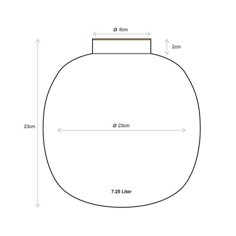 Vaso Tondo in Metallo Smaltato Verde - H 23cm