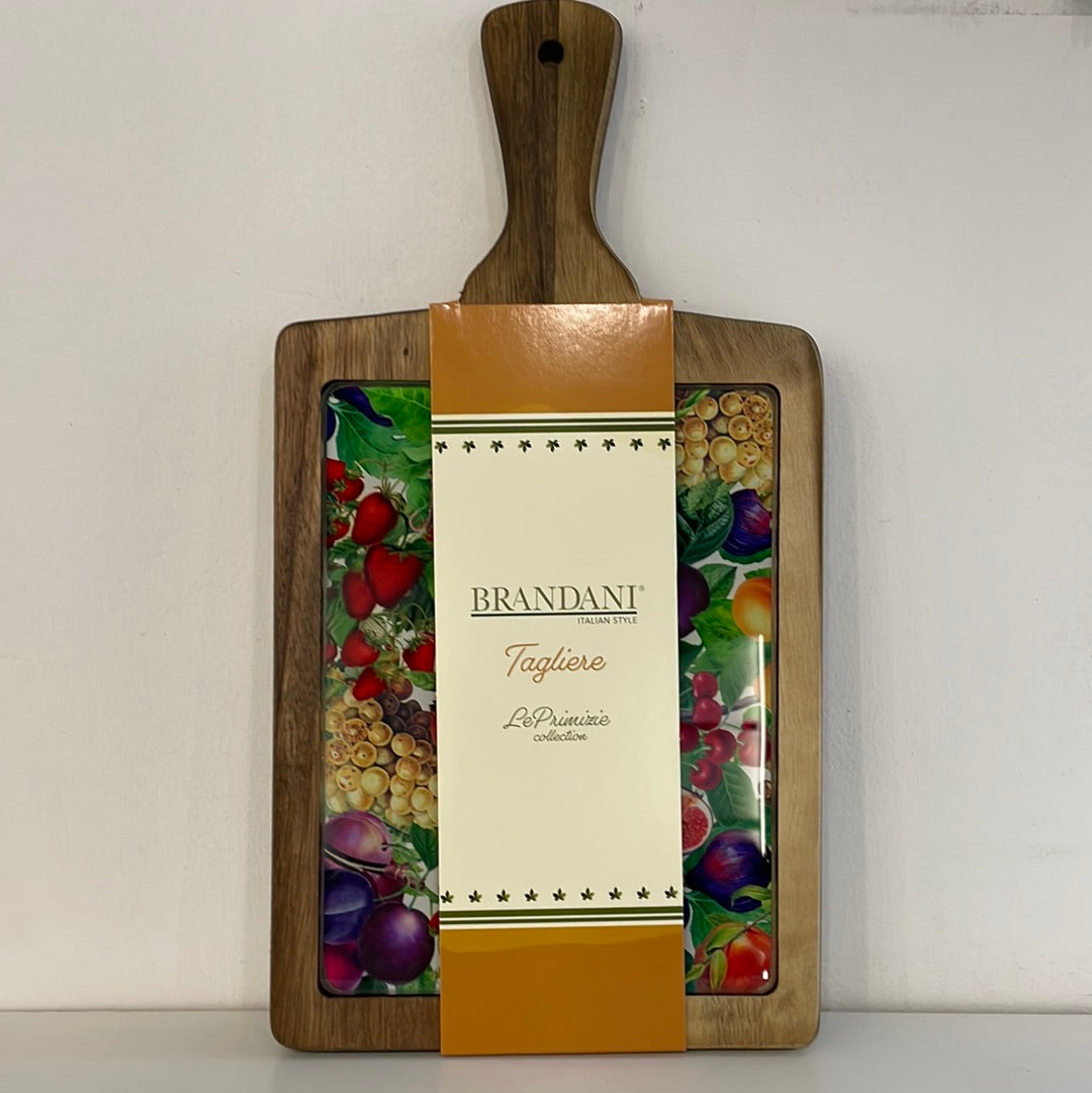Rectangular Acacia and Glass "Le Primizie" Serving Board