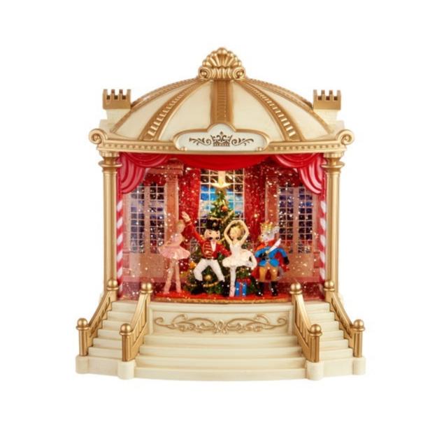 "All to the Theatre" Snow Globe Carousel with Lights, Motion, and Music