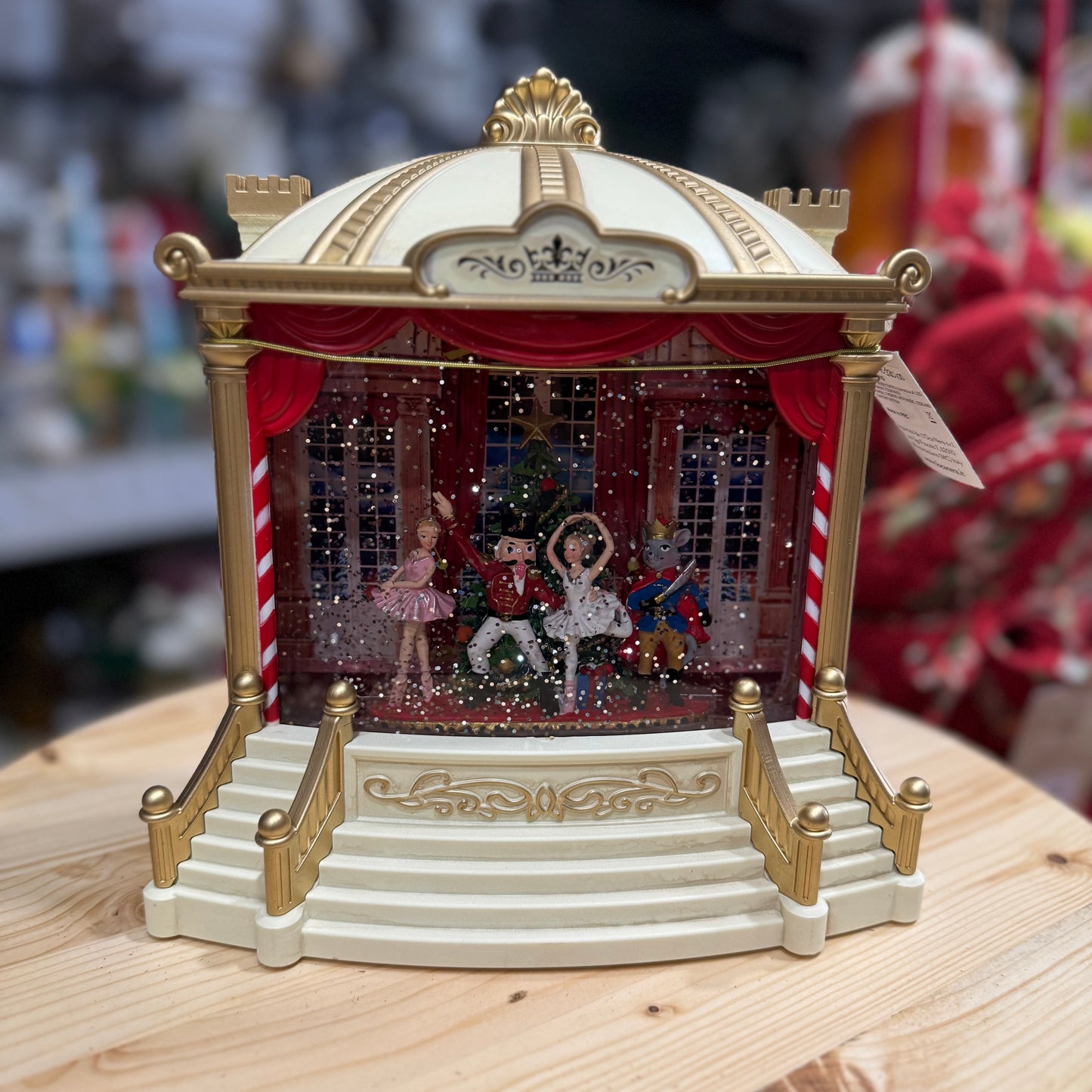 "All to the Theatre" Snow Globe Carousel with Lights, Motion, and Music