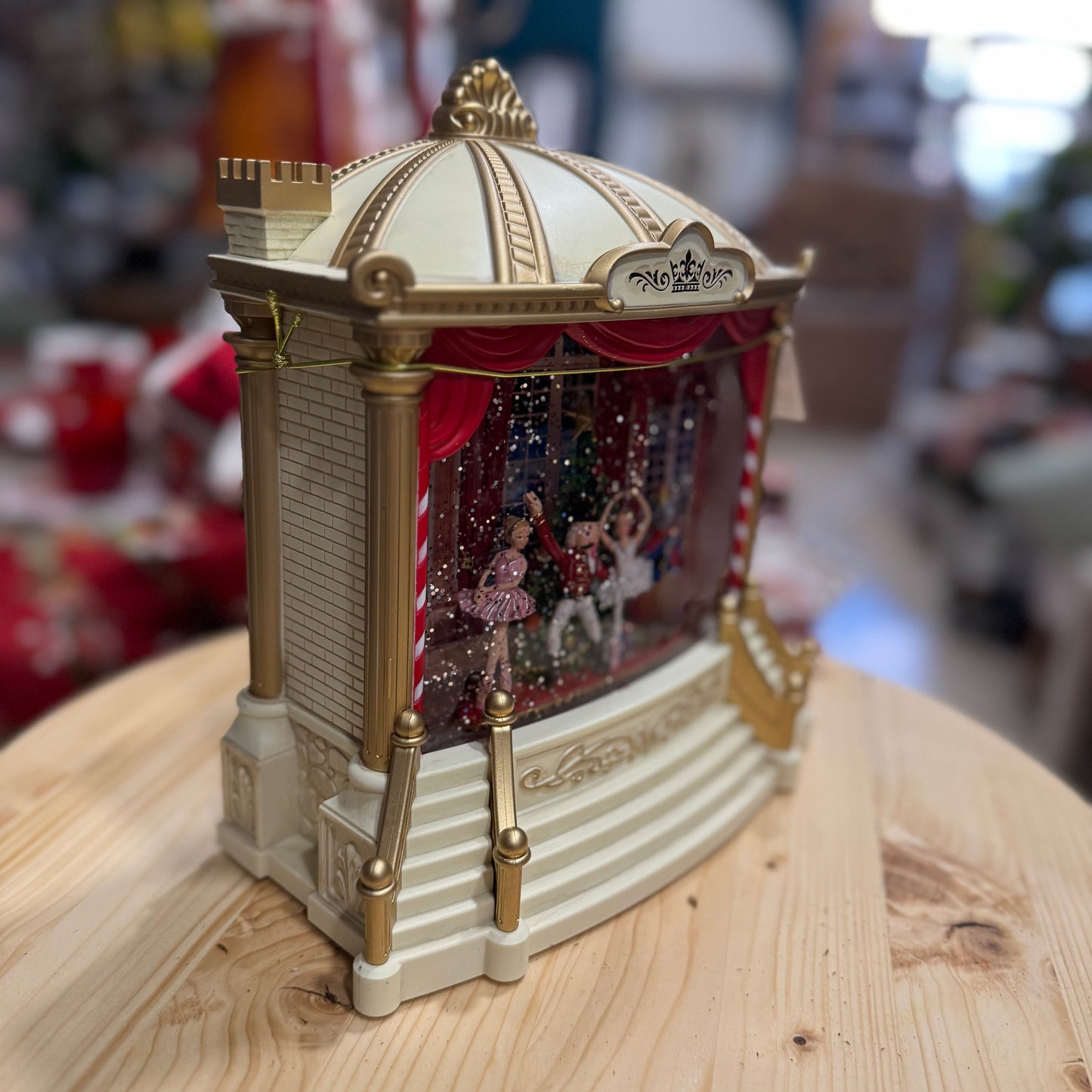 "All to the Theatre" Snow Globe Carousel with Lights, Motion, and Music