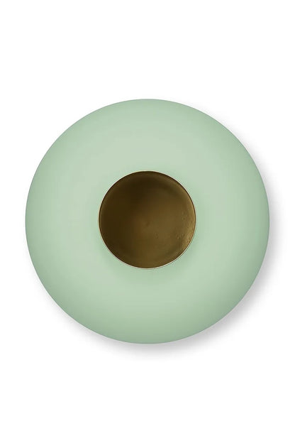 Matte Sage Green Round Metal Vase - H 23cm