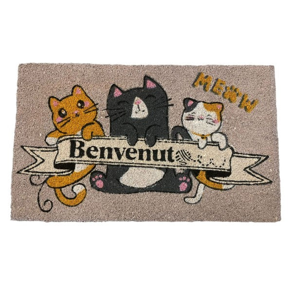 "Cats" Coir Doormat - 45x75cm