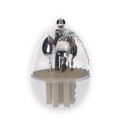 Mini Ovetto Cutlery Drainer with 6 Stainless Steel Teaspoons