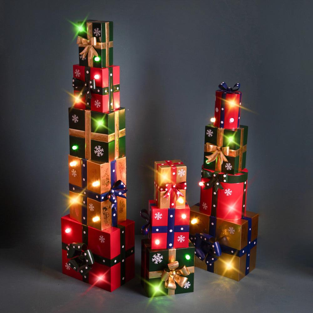 Christmas Gift Boxes with LED Lights in 3 Sizes