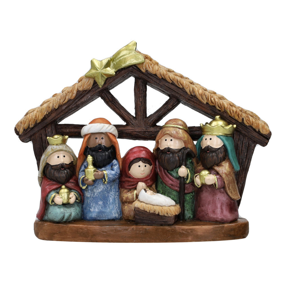 Piccola Natività in Resina Colorata