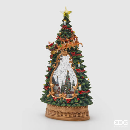 Snowy Pine Decoration with Music, Motion, and LED Lights