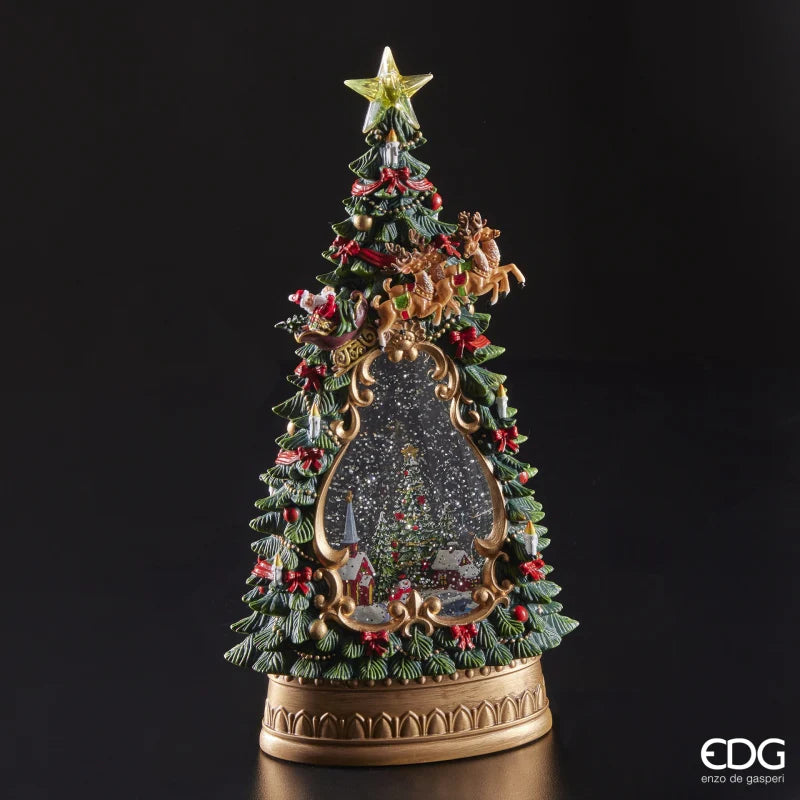 Snowy Pine Decoration with Music, Motion, and LED Lights