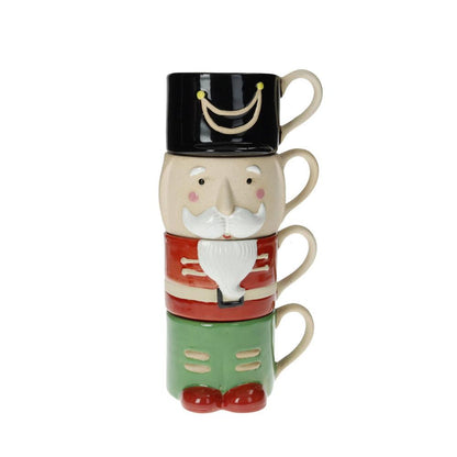 Set of 4 Stackable Nutcracker Mugs - Brandani