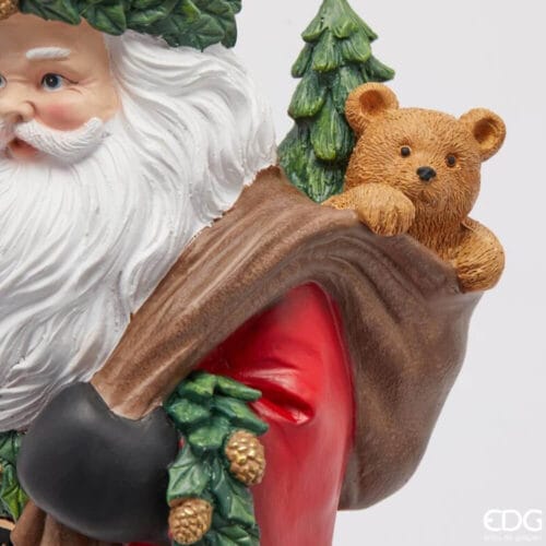 Christmas Decoration Wandering Santa Claus in Polyresin