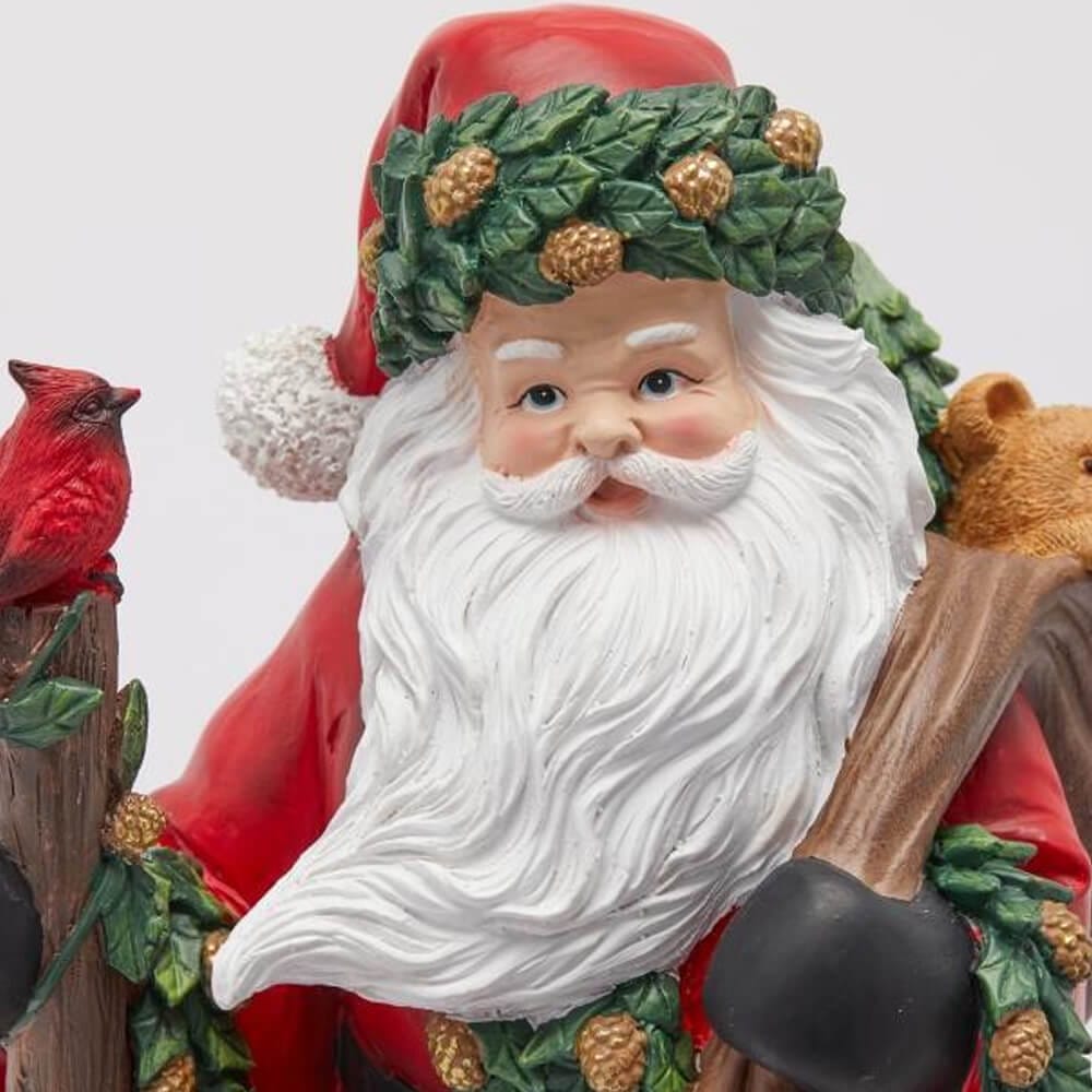 Christmas Decoration Wandering Santa Claus in Polyresin