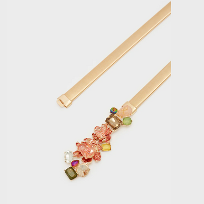 Cintura Elastica "Carla" color Oro con Fiore - Nalì