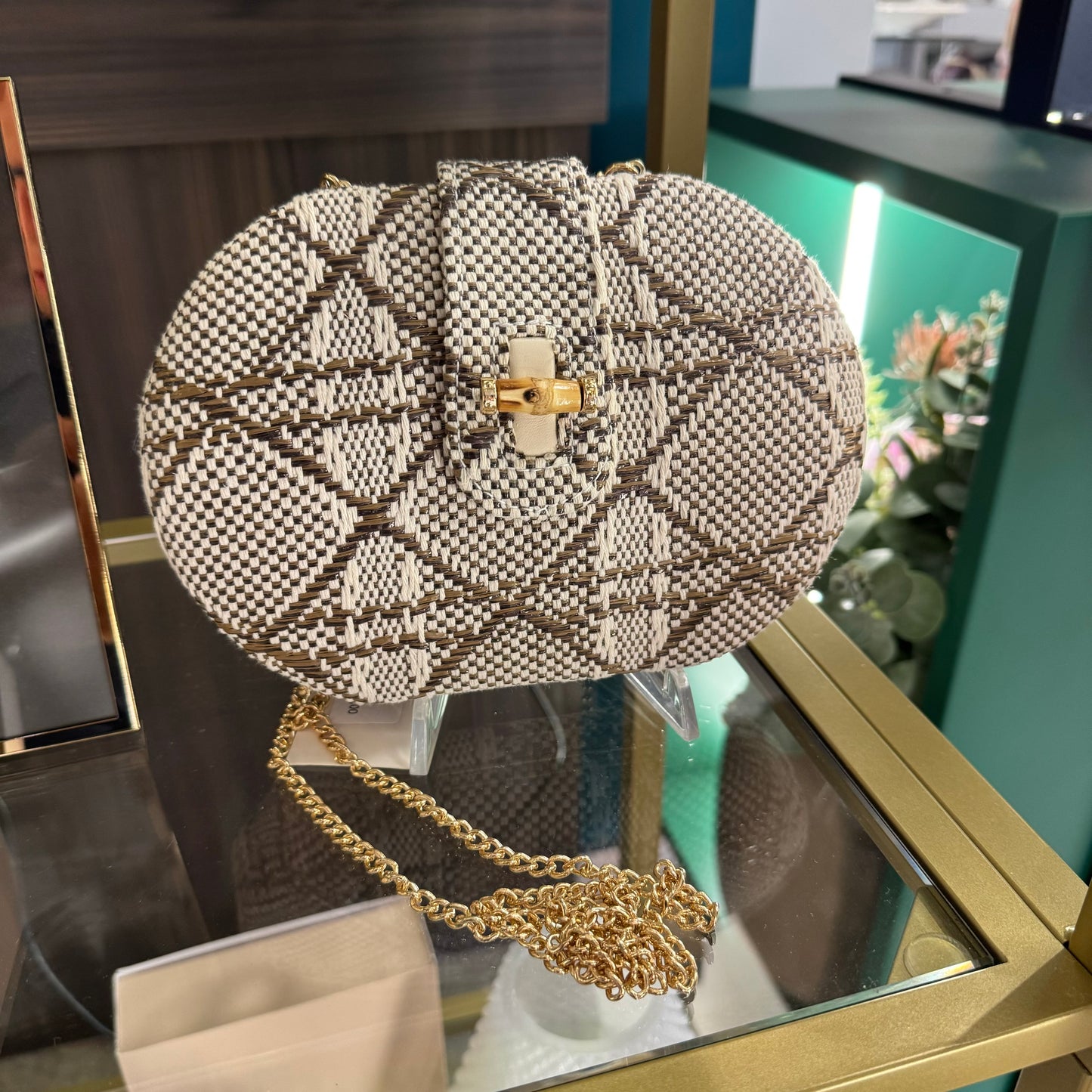 "ZOE" Crossbody Clutch Bag Beige/Brown - Nalì