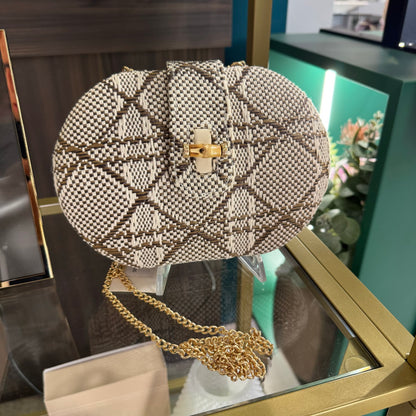 "ZOE" Crossbody Clutch Bag Beige/Brown - Nalì
