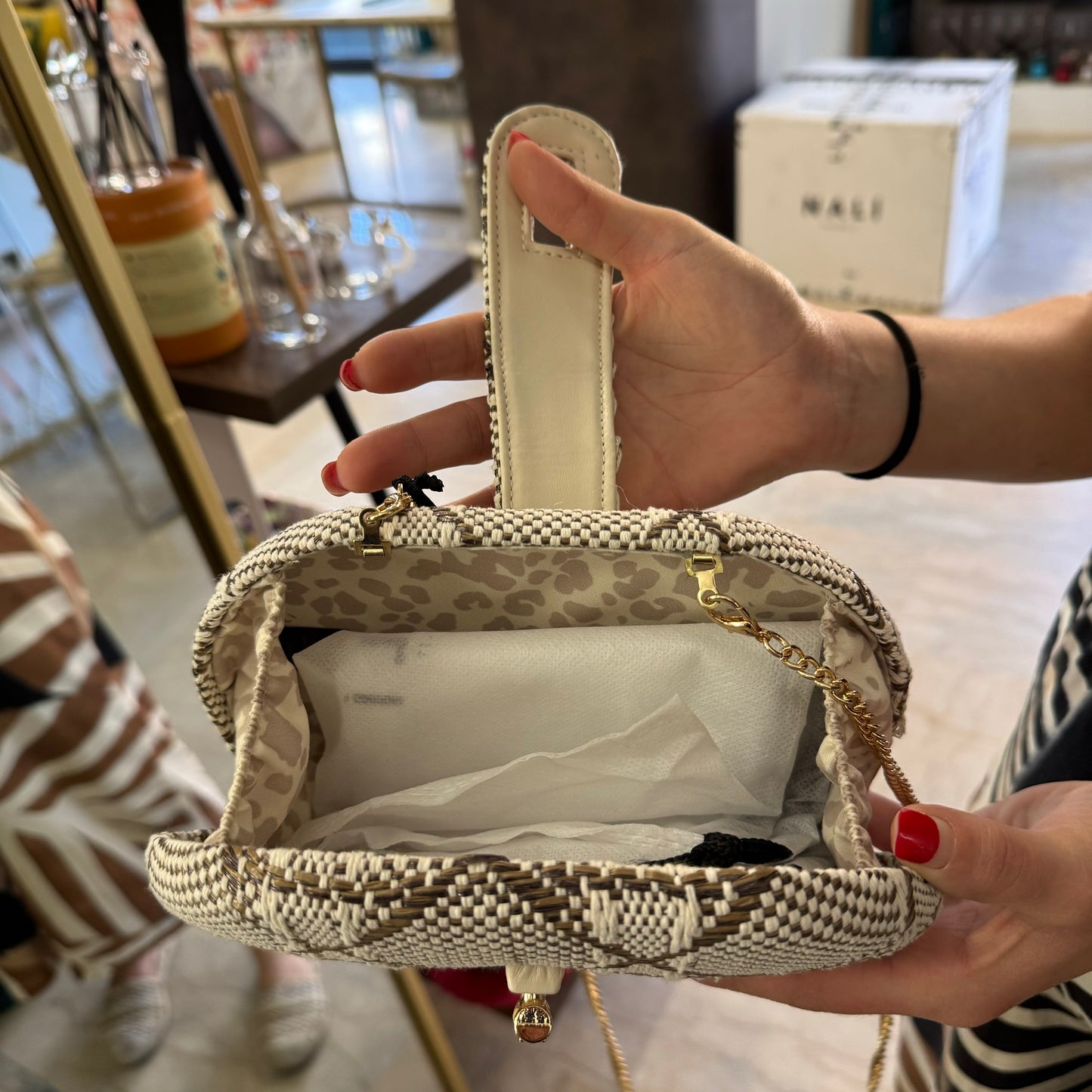 "ZOE" Crossbody Clutch Bag Beige/Brown - Nalì