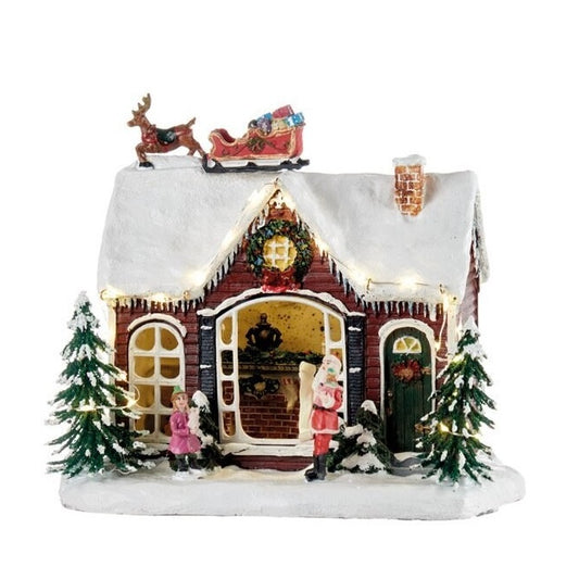 Giostrina Casa di Babbo Natale con Slitta sul Tetto