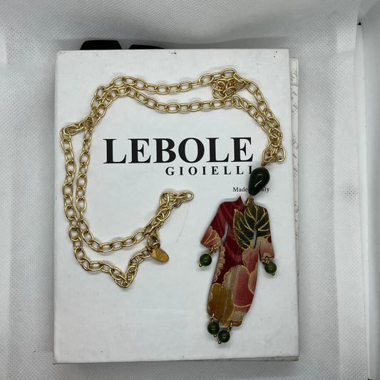 Collana Lebole Gioielli "Kimono" con Pietre Verde Scuro