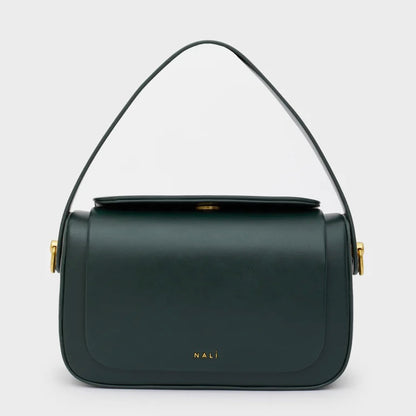 Borsa "PHOEBE" Rigida a Spalla Color Verde - Nalì