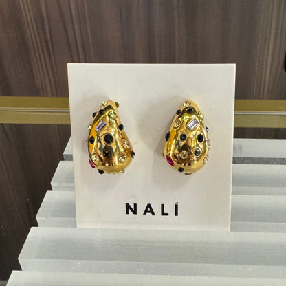 "Lexy" Drop Earrings with Colored Stones - Nalì