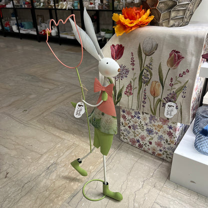 Decorazione in Metallo a forma di Coniglio Maschio e Femmina