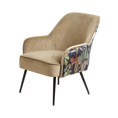 Tropical and Beige Vintage Armchair - L'Oca Nera