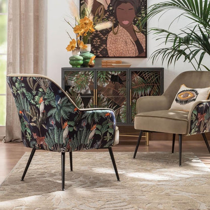 Tropical and Beige Vintage Armchair - L'Oca Nera