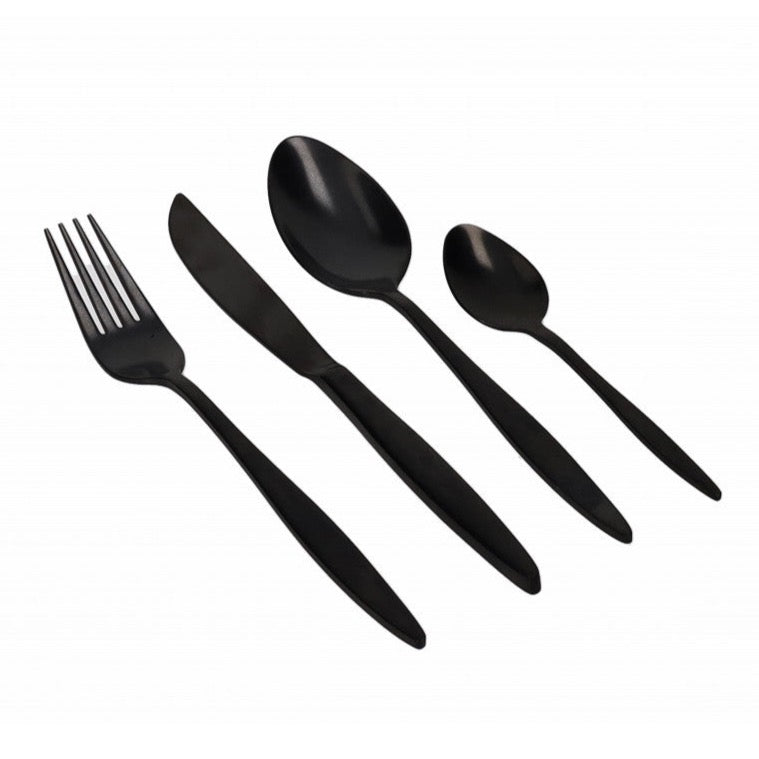Brandani "Stretch Black Satinate" Cutlery Set - 16 pc. Stainless Steel