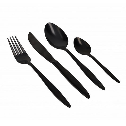 Set Posate Brandani “Stretch Black Satinate” - 16pz. Acciaio Inox