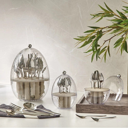 Swivel Ovetto Cutlery Holder with 24 Stainless Steel Cutlery Pieces