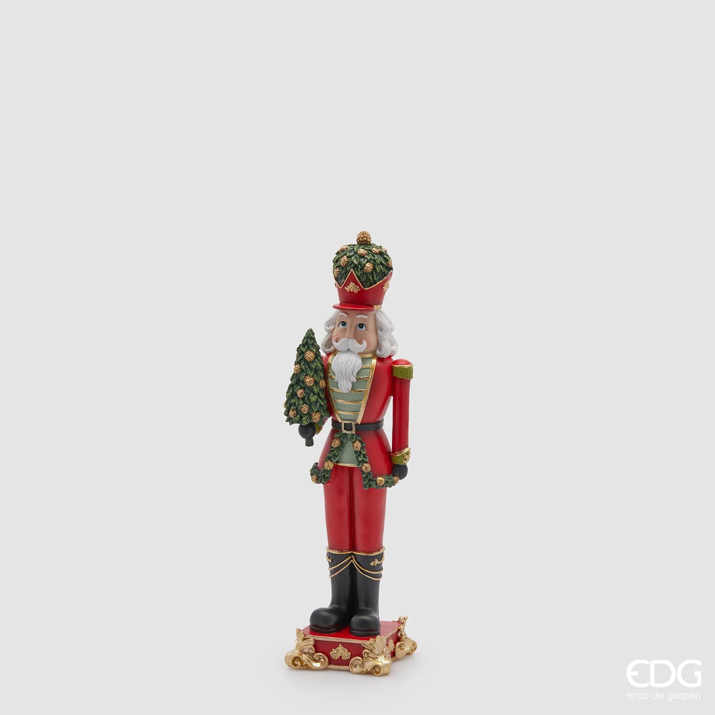 Soldatino Schiaccianoci con Alberello di Natale - H 41cm
