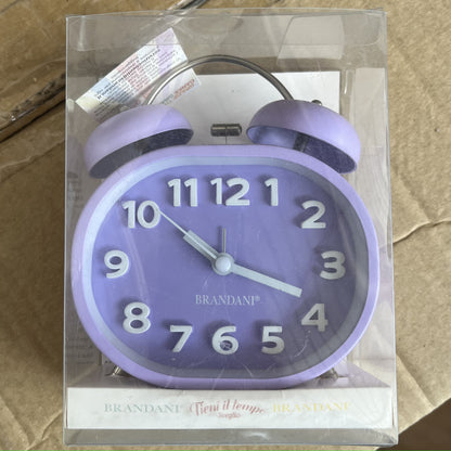 Purple Metal Quartz Alarm Clock - Brandani "Tieni il Tempo"