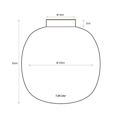 Round Green Enamelled Metal Vase - H 23cm