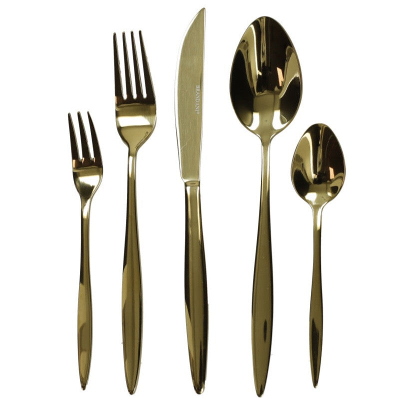Set 20 Posate Brandani “Stretch Gold" - Acciaio Inox color Oro