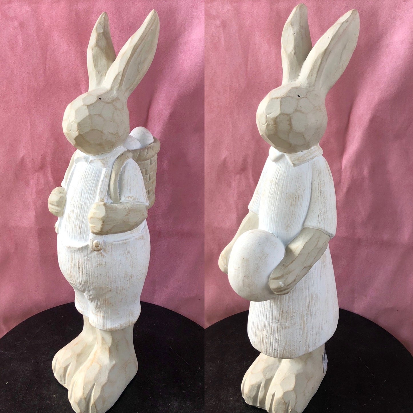 Wood Effect Resin Bunny and Girl Bunny - EGO