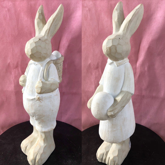Wood Effect Resin Bunny and Girl Bunny - EGO