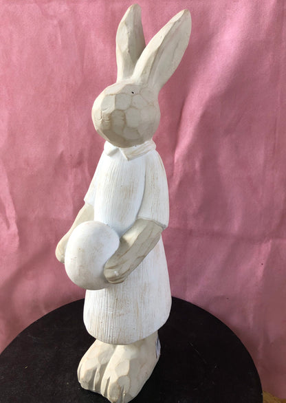 Wood Effect Resin Bunny and Girl Bunny - EGO