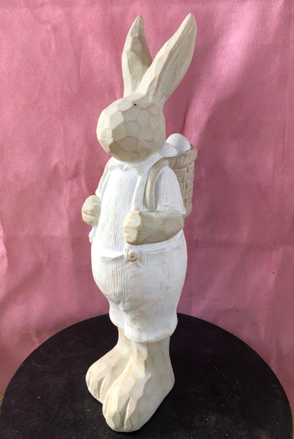 Wood Effect Resin Bunny and Girl Bunny - EGO