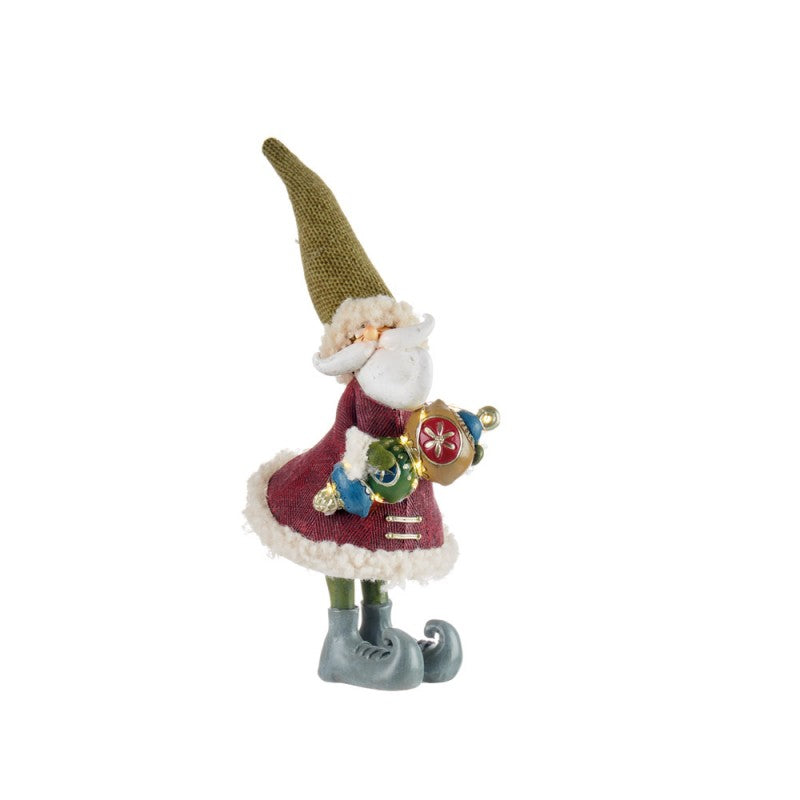 Red Hood Gnome with Lights - "Happy Friends"